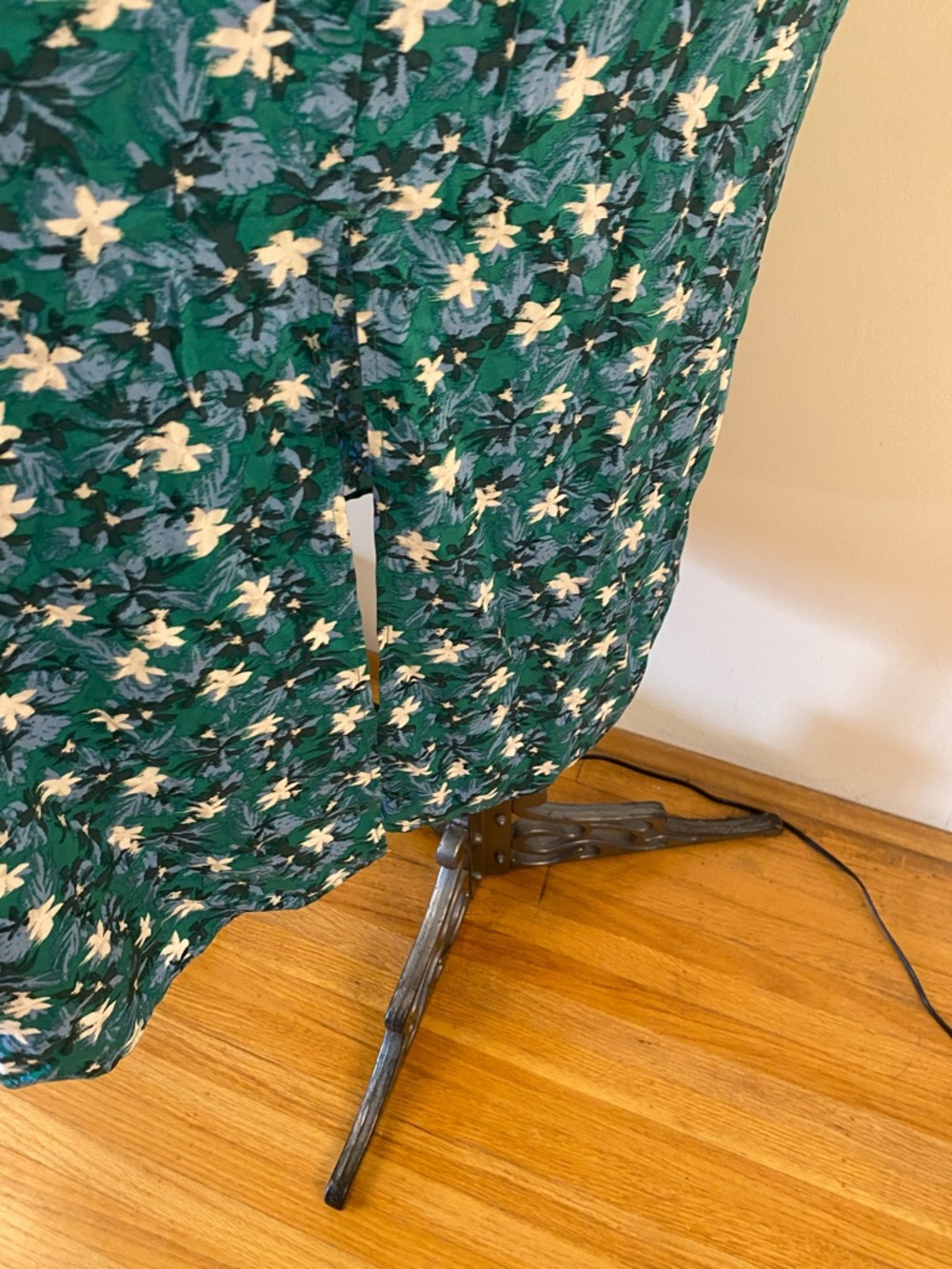 Green Floral A-Line Maxi Skirt - Picture 8 of 14